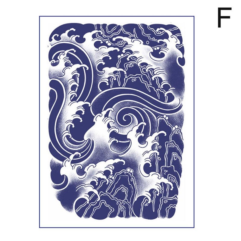 Semi-permanent temporary tattoos, waterproof, non-reflective, Japanese traditional cherry blossom and koi fish style for men.